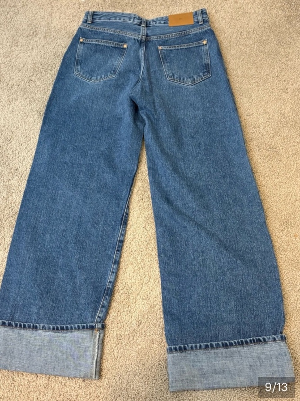 Zara Dark Blue Wide-Leg Denim Jeans - Picture 4 of 6